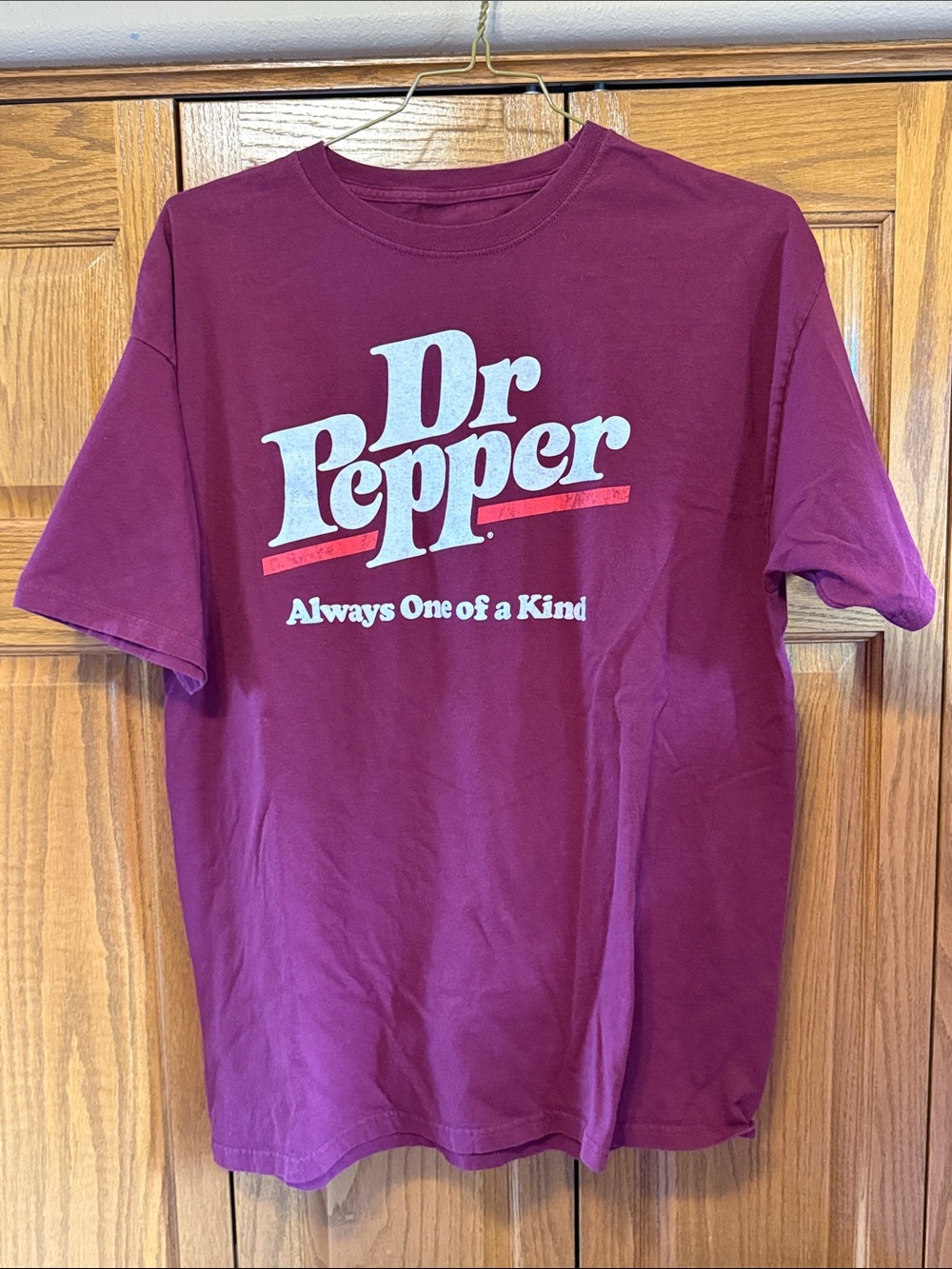 Men's Burgundy Logo T-Shirt - Dr. Pepper Always One of a Kind